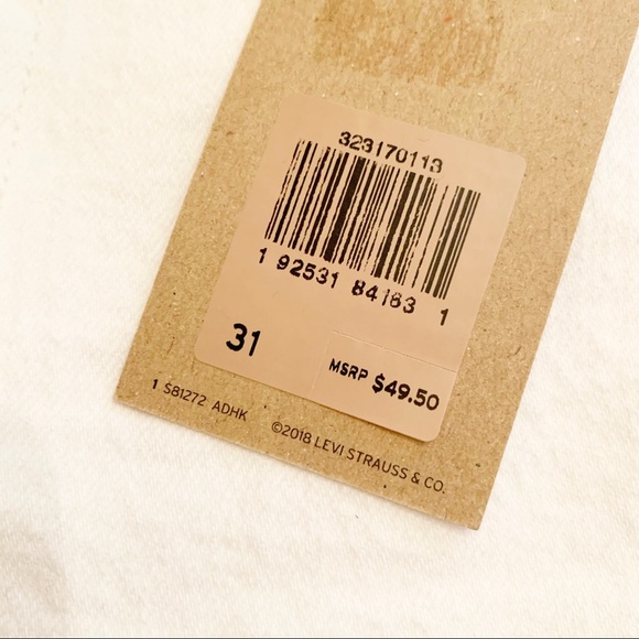 Levi's 501 White Distressed Denim Shorts 31 NWT - Picture 8 of 11